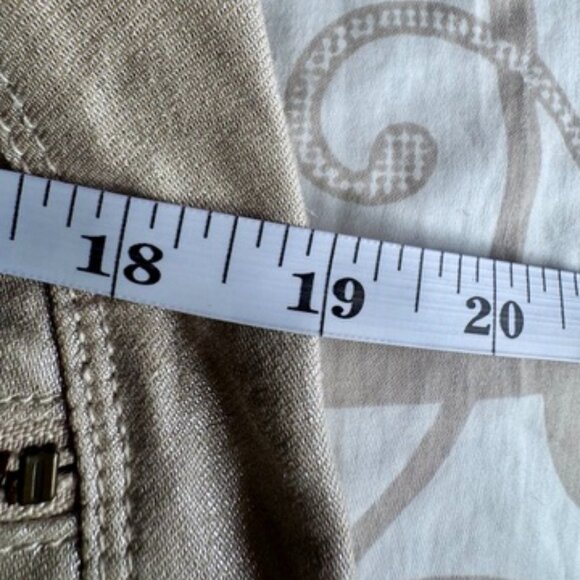 Guess Shimmery Gold Cream Linen Blend Moto Jacket - Picture 14 of 15